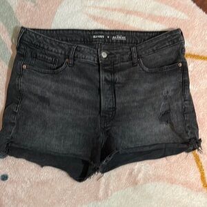 Old Navy Distressed Black Denim Shorts